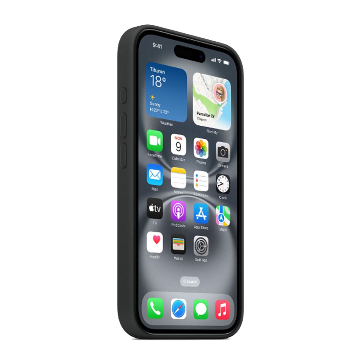 GENERICO - Case Protector Silicone Compatible con iPhone 17 Negro