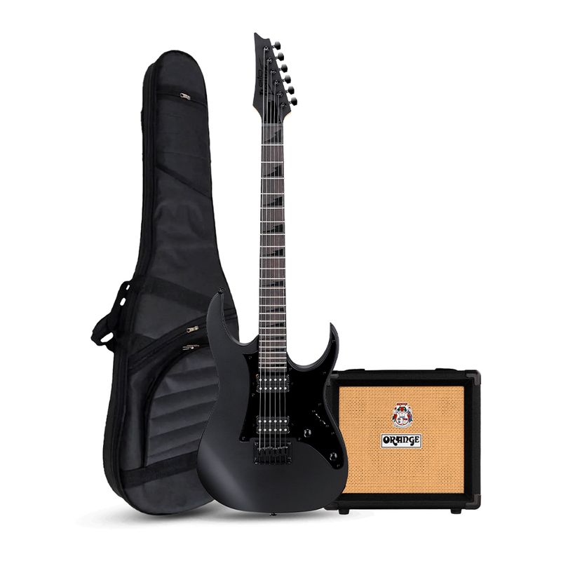 IBANEZ - GIO PACK GRGR131EX BLACK FLAT - ORANGE CRUSH 12W