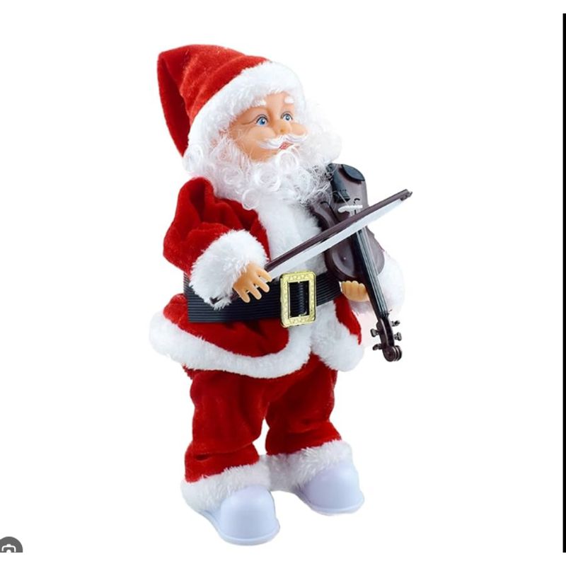 GENERICO - Musical de Papá Noel con movimiento de violín 35 cm