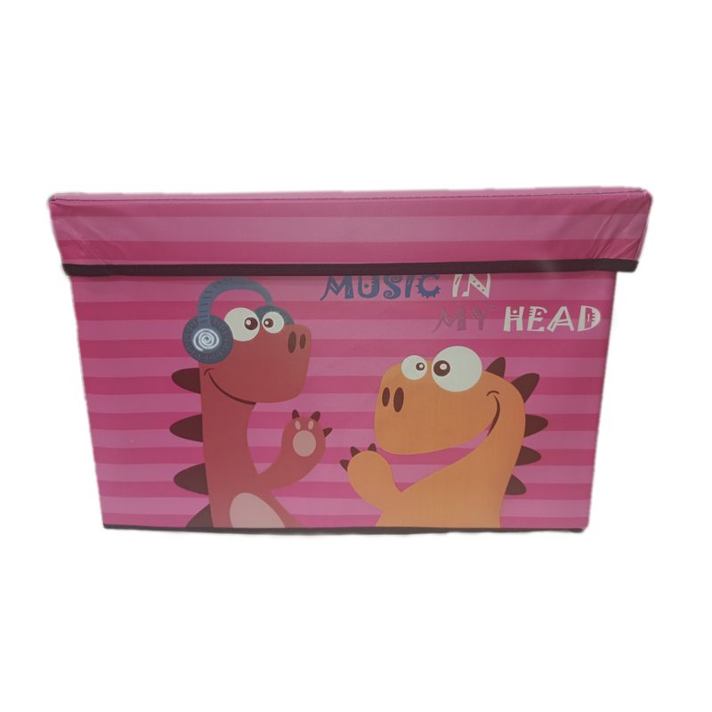 GENERICO - Caja  Puff Organizador Multiusos Rosa Dino