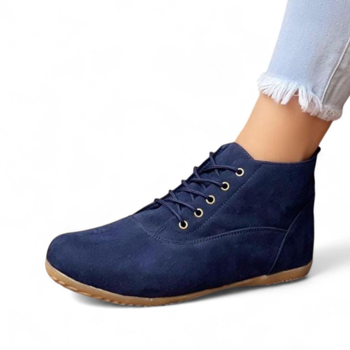 GENERICO - Botin Mujer Gamuza Taco 1 1022L-40 Color Azul