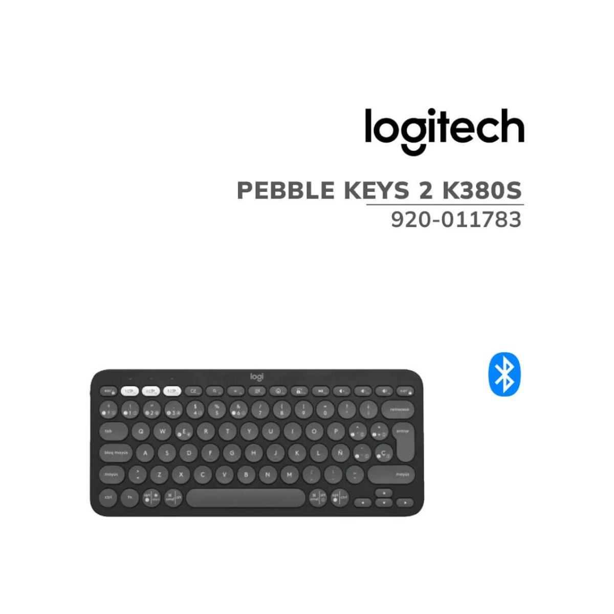 LOGITECH - TECLADO LOGITECH PEBBLE 2 K380S BLUETOOTH/INALAMBRICO SP GRAFITO