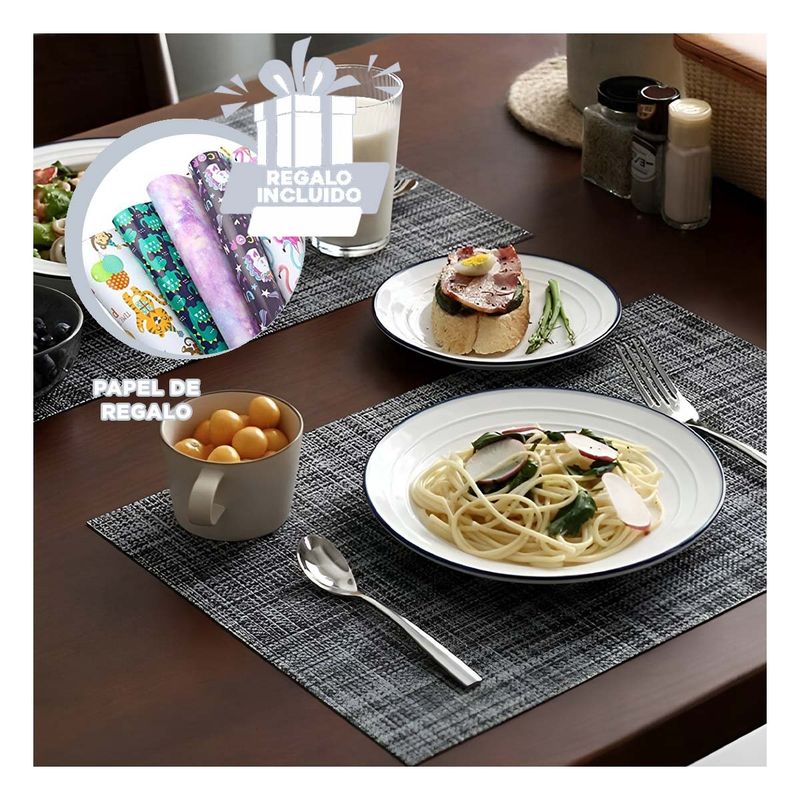RYBIU IMPORT - Individuales Moderno para Mesa en Plomo Y+Papel de Regalo