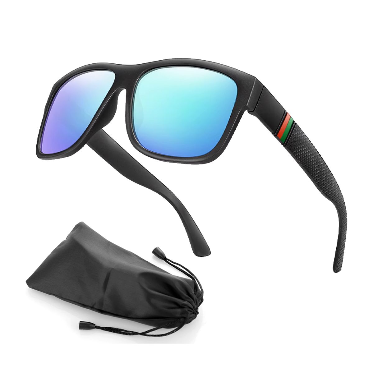 GENERICO - Lentes de sol polarizado estilo deportivo hombre + funda