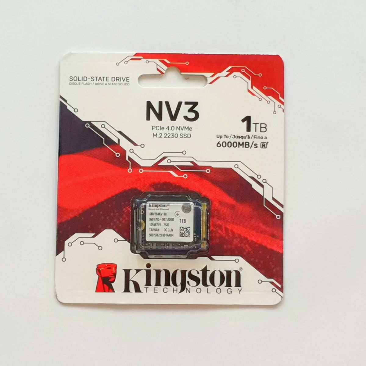KINGSTON - DISCO DURO SOLIDO KINGSTON 1TB M.2 2230 NVMe PCIe 4.0 1TB SNV3SM3/1T0