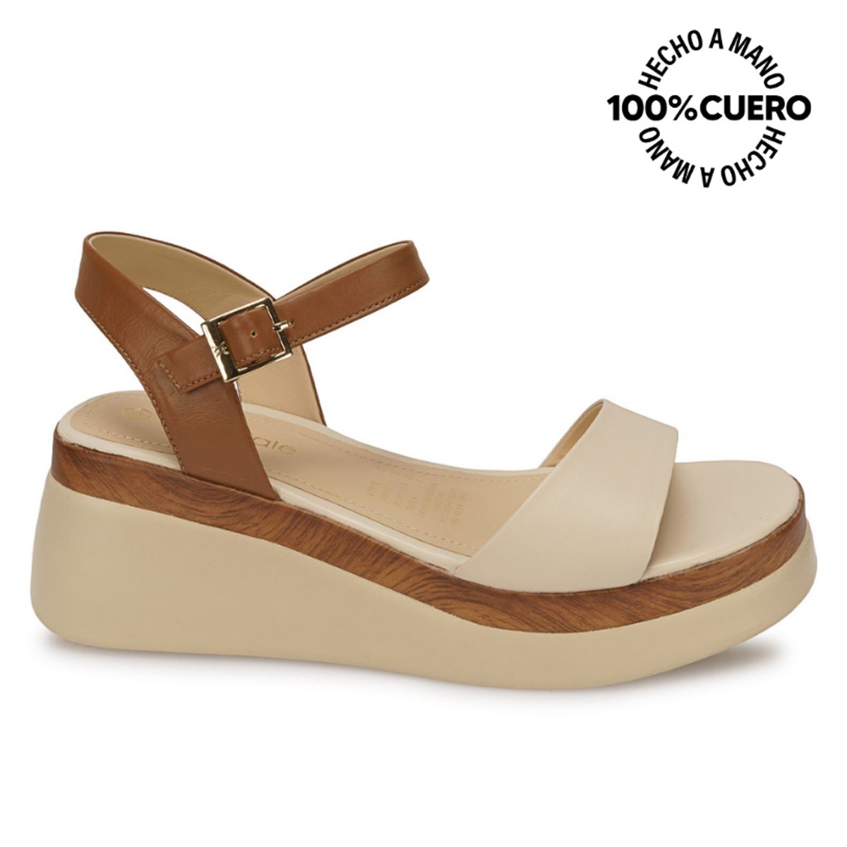 VIALE - Sandalia Dorsay Casual ALE-2625 MoccaVainilla Viale Cuero