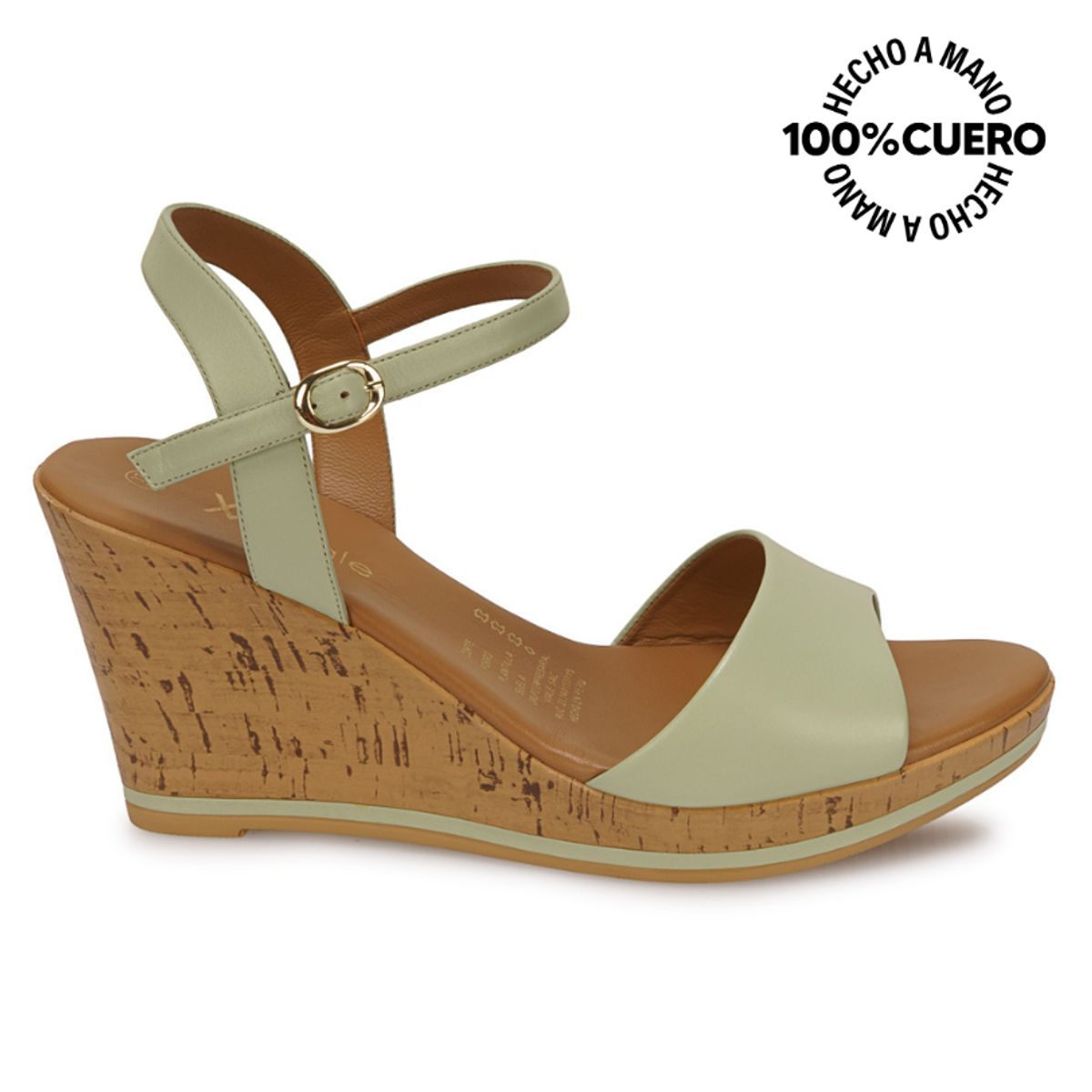 VIALE - Sandalia Dorsay Casual DAYA-2602 VerdeMenth Viale Cuero