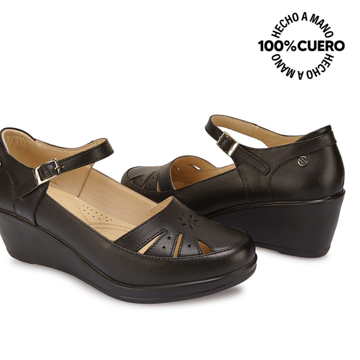 VIALE - Zapato Canasta Casual DK-2602 Negro Viale Cuero
