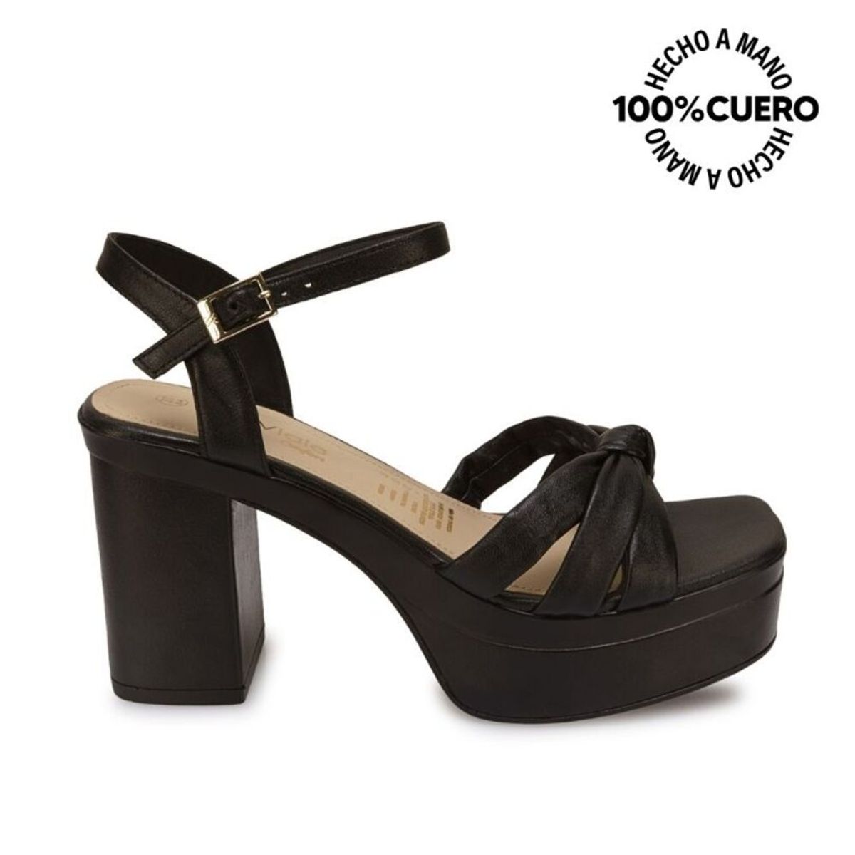 VIALE - Sandalia Dorsay Casual ECO-2601 Negro Viale Cuero