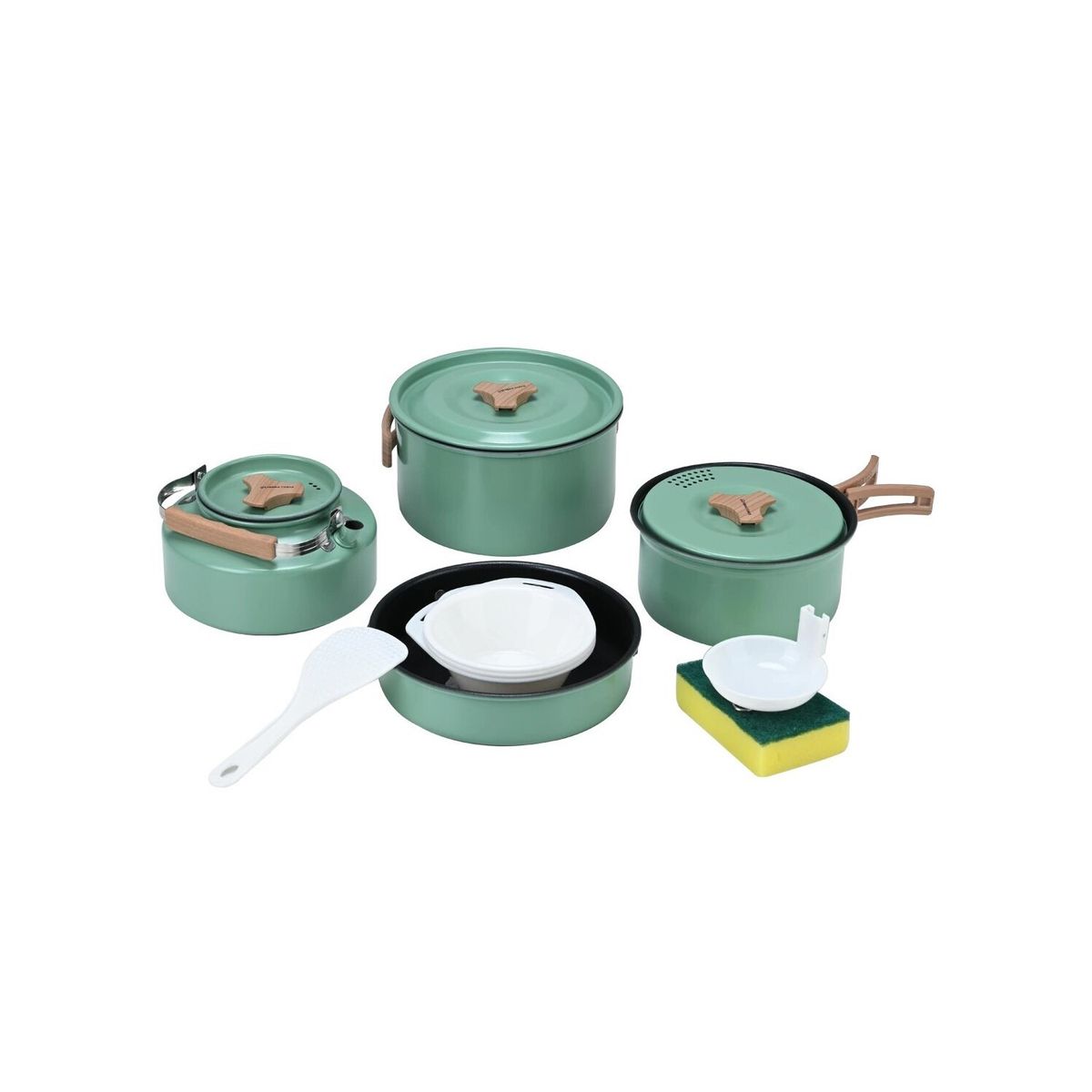 TERRA FORCE - Set Ollas Aluminio Camping 4 Piezas Turquesa