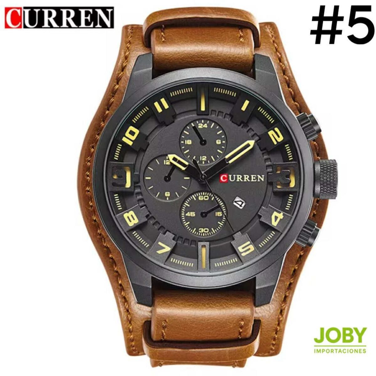 CURREN - CURREN DOBLE CUERO NEGRO MARRON