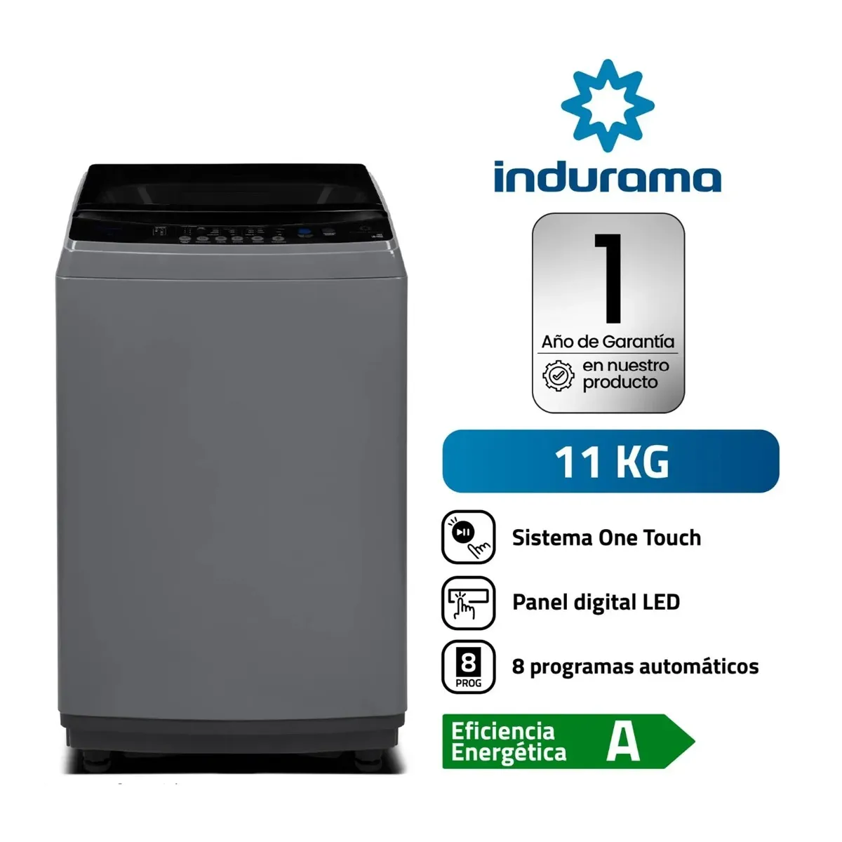 INDURAMA - LAVADORA INDURAMA 18KG LRI-18DGR GRIS OSCURO