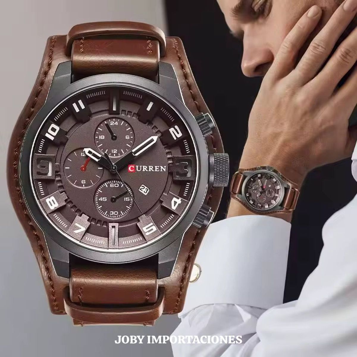 CURREN - CURREN DOBLE CUERO MARRÓN