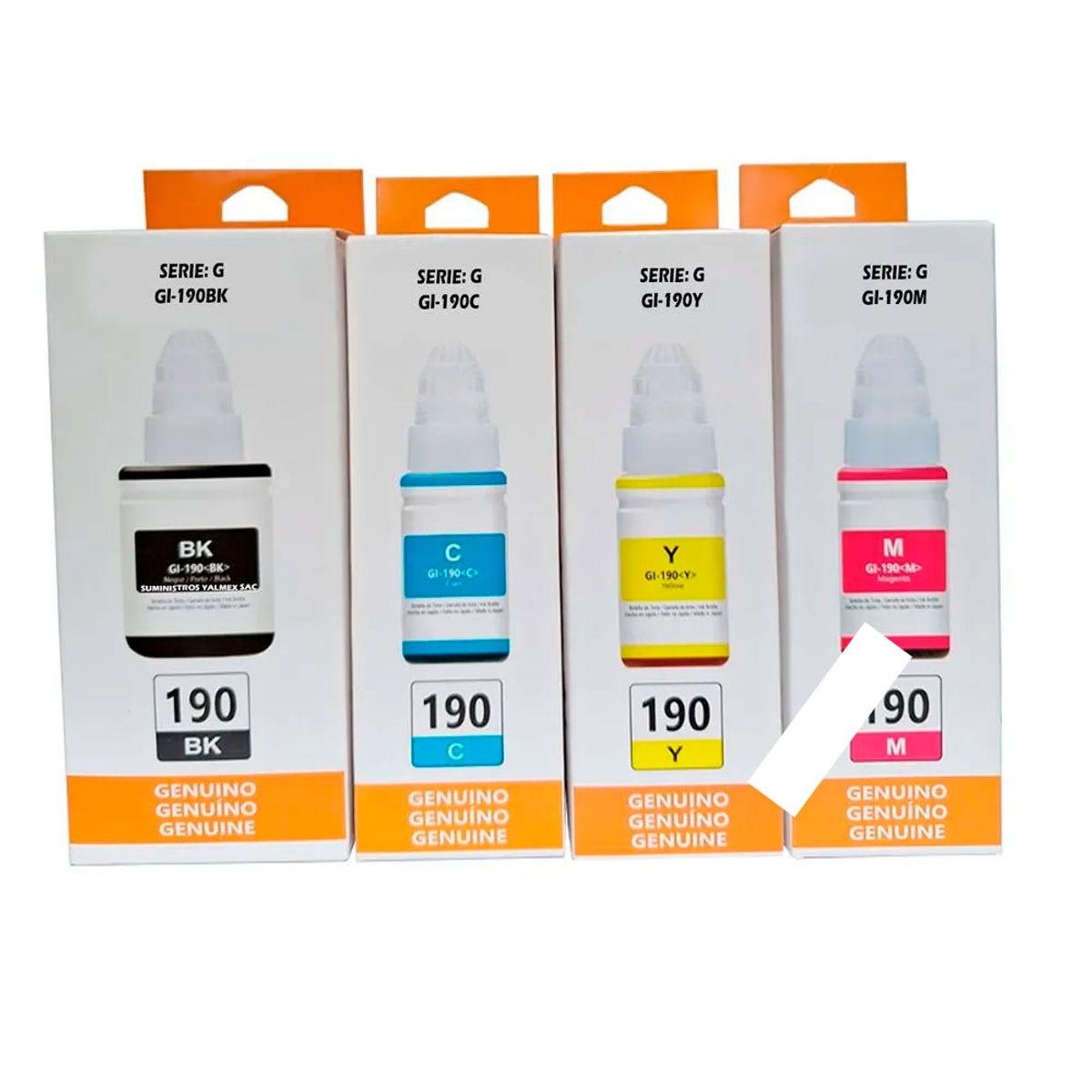 GENERICO - Tinta Canon GI-190 kit x4 Colores CMYBK COMPATIBLE