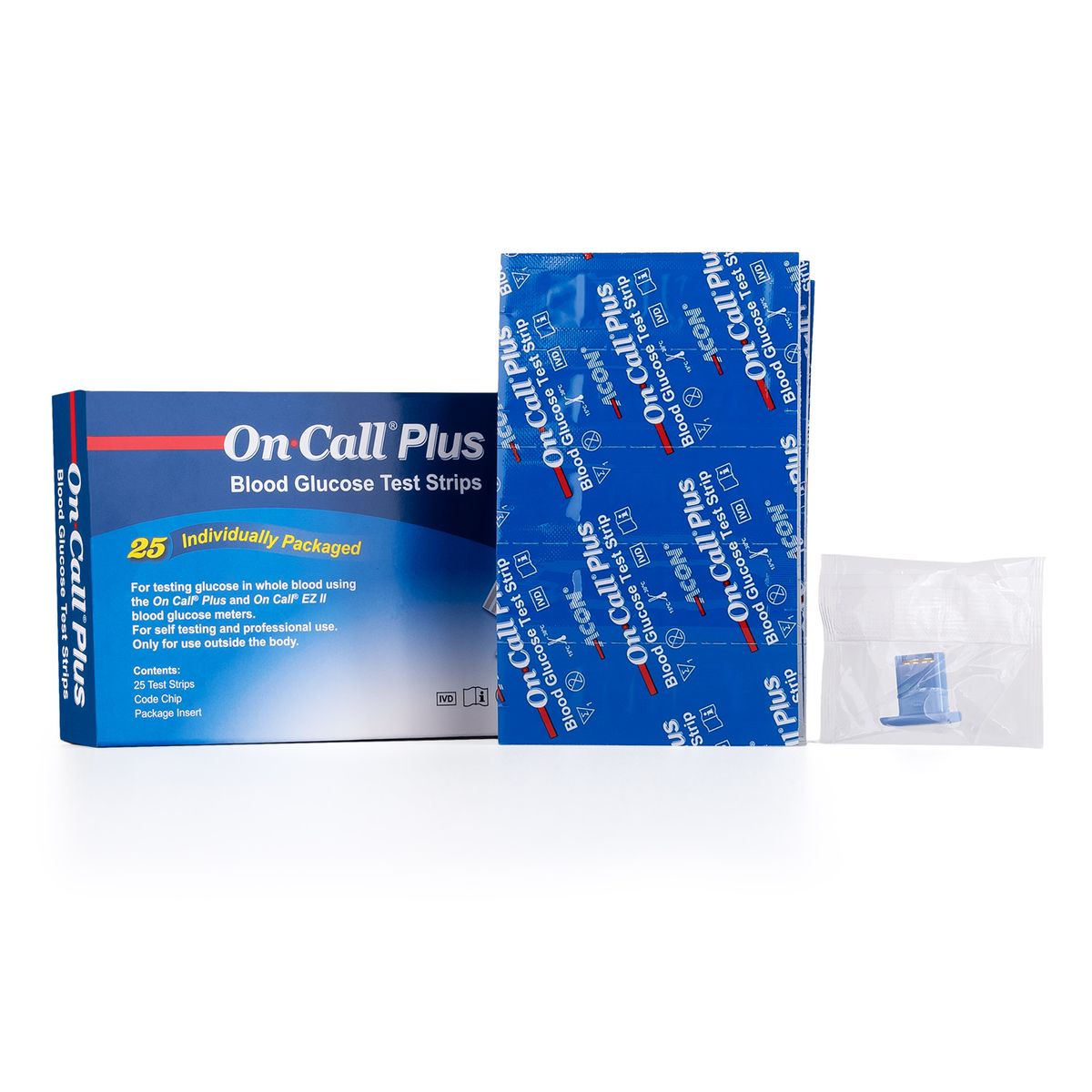 ON CALL - Tiras Reactivas Para Glucosa On Call Plus Caja 25 Sobres