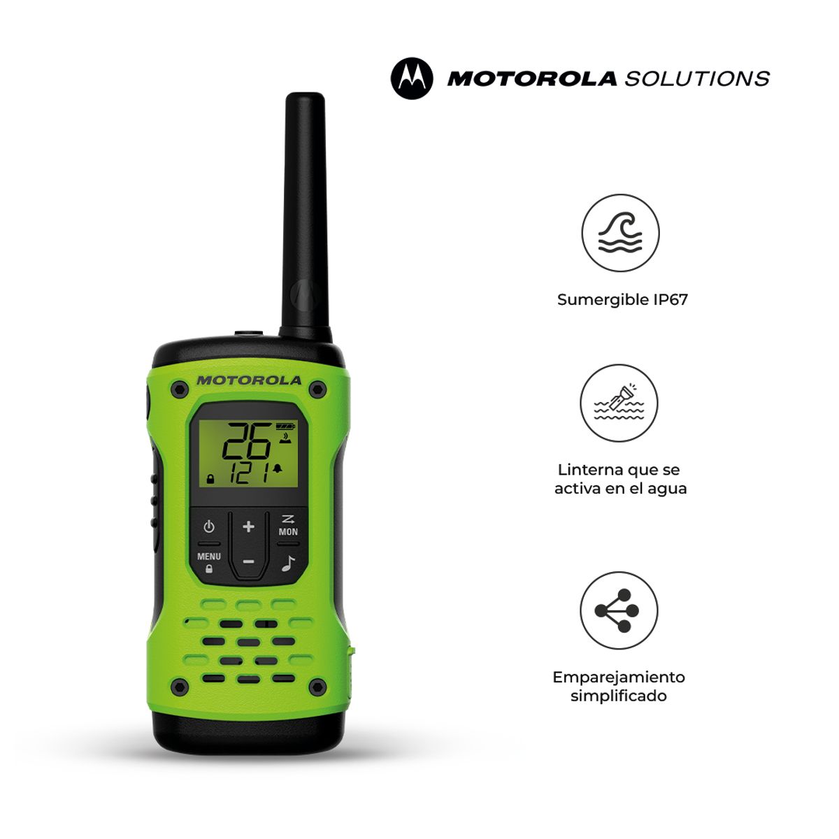 MOTOROLA - Radio Walkie Talkie de Dos Vías Motorola Talkabout T600 H2O Verde IP67