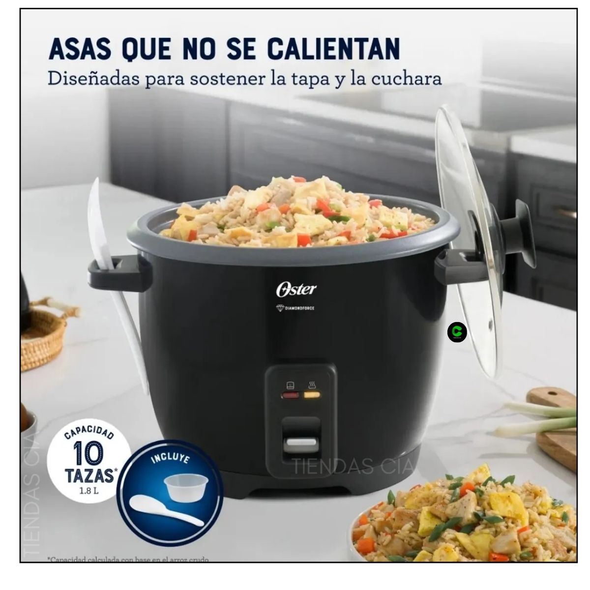 OSTER - Olla Arrocera Oster 10 Tazas DiamondForce CKSTRCB10DFBLK
