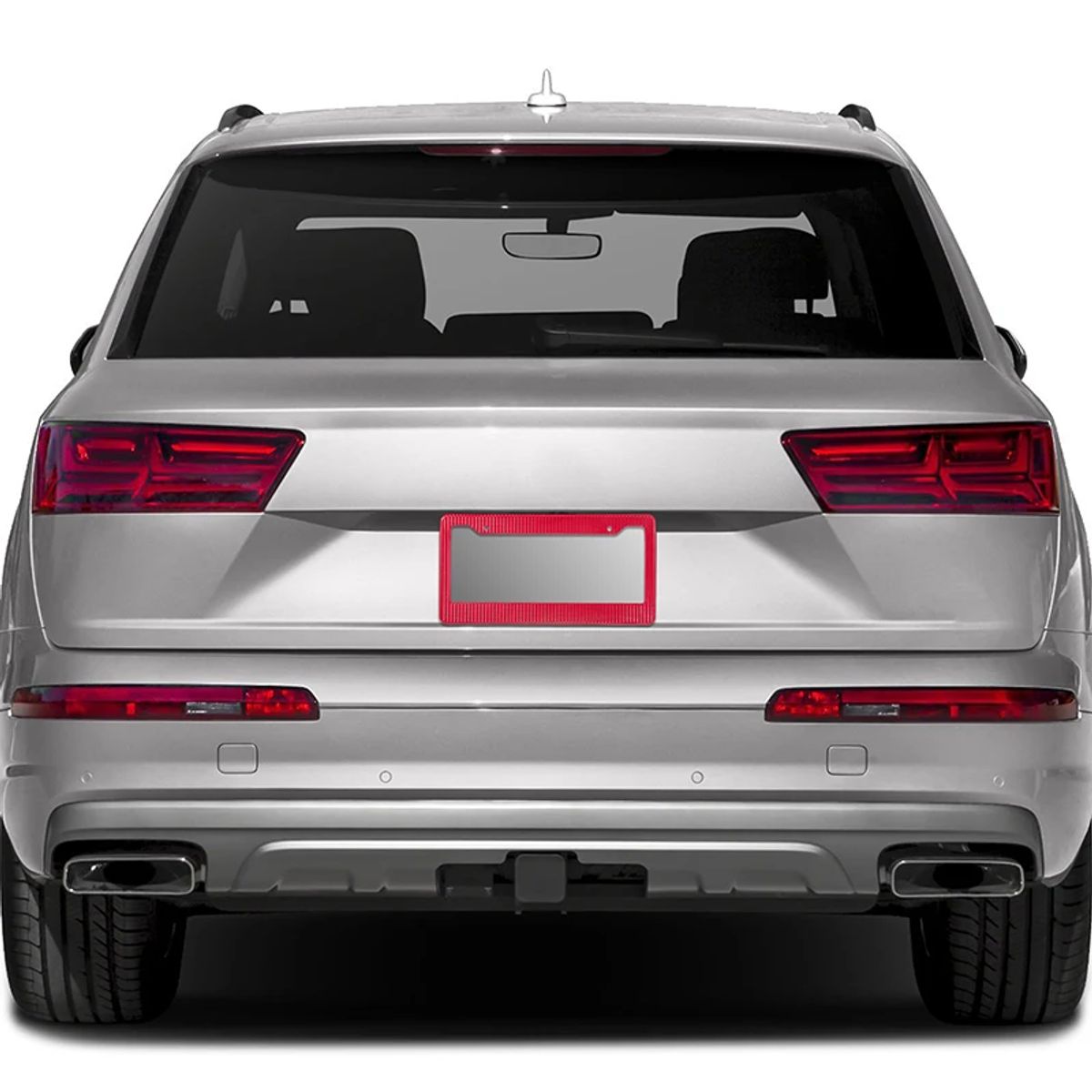 GENERICO - Par Porta Placas Fibra De Carbono Acero Inox Rojo