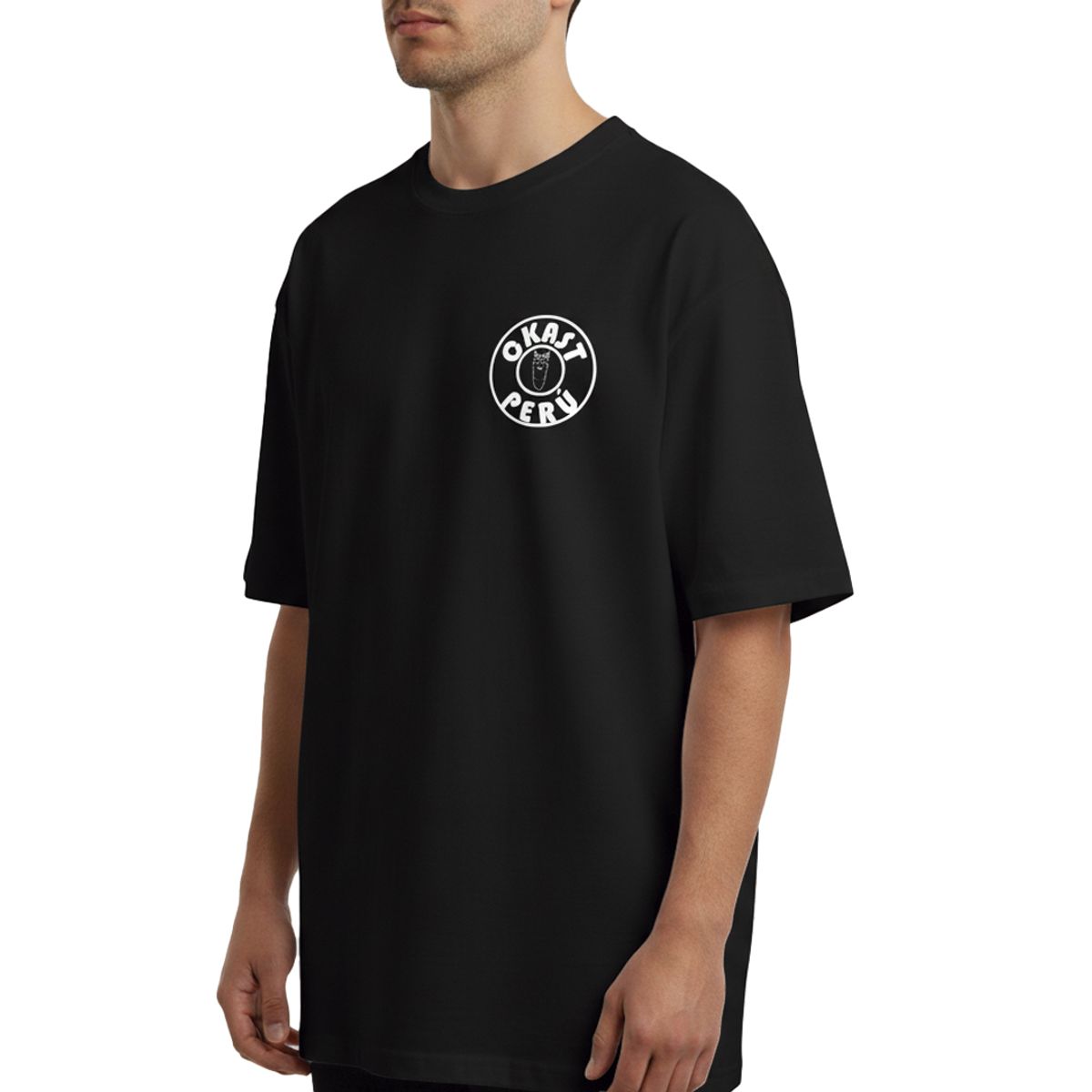 CKAST PERU - Polo Oversize CKAST PERU Negro Hombre Algodón Streetwear Logo Clásico