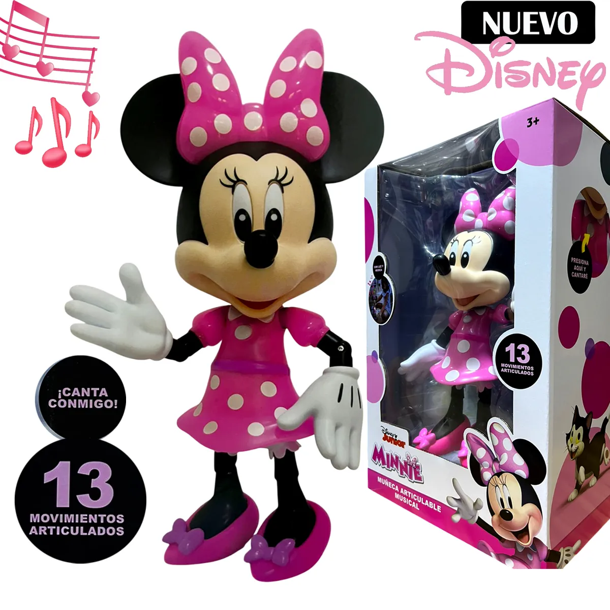 DISNEY BABY - Figura Articulables de Minnie Mouse con luces y sonido