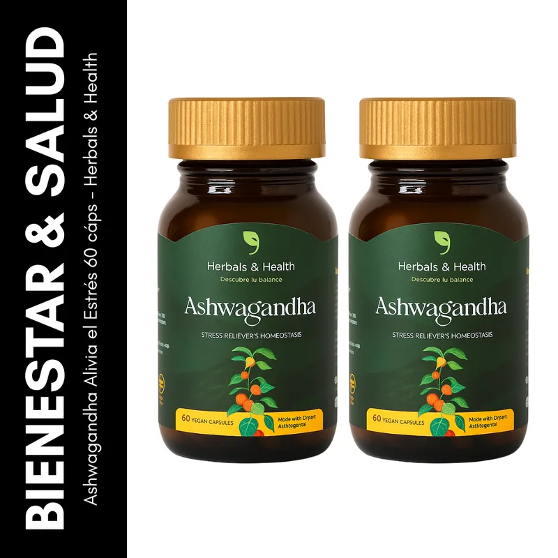 GENERICO - Pack x2 Ashwagandha Alivia Estrés 60 cáps - Herbals & Health