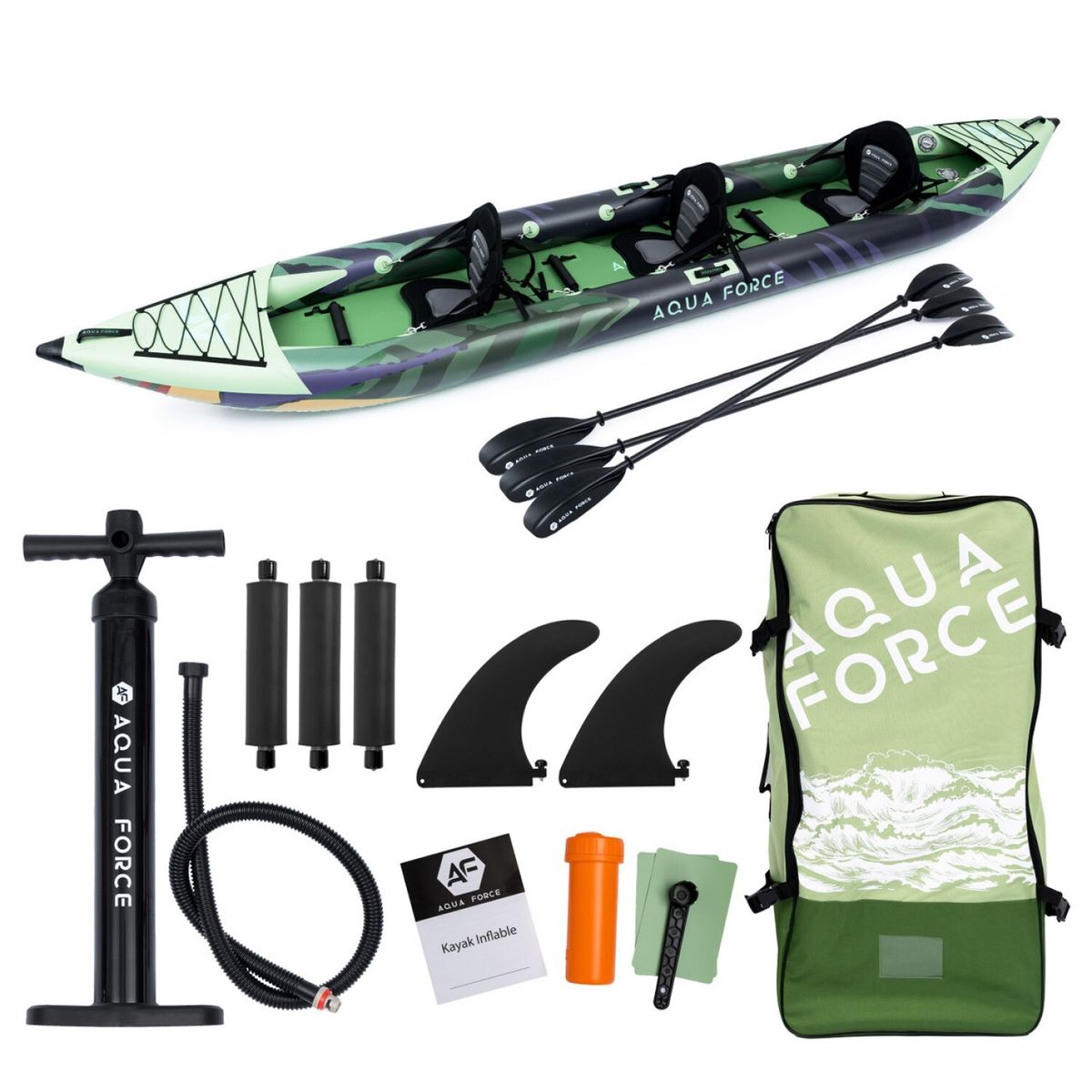 AQUA FORCE - Kayak Inflable Drop Stitch 3 Personas 500cm Toucan