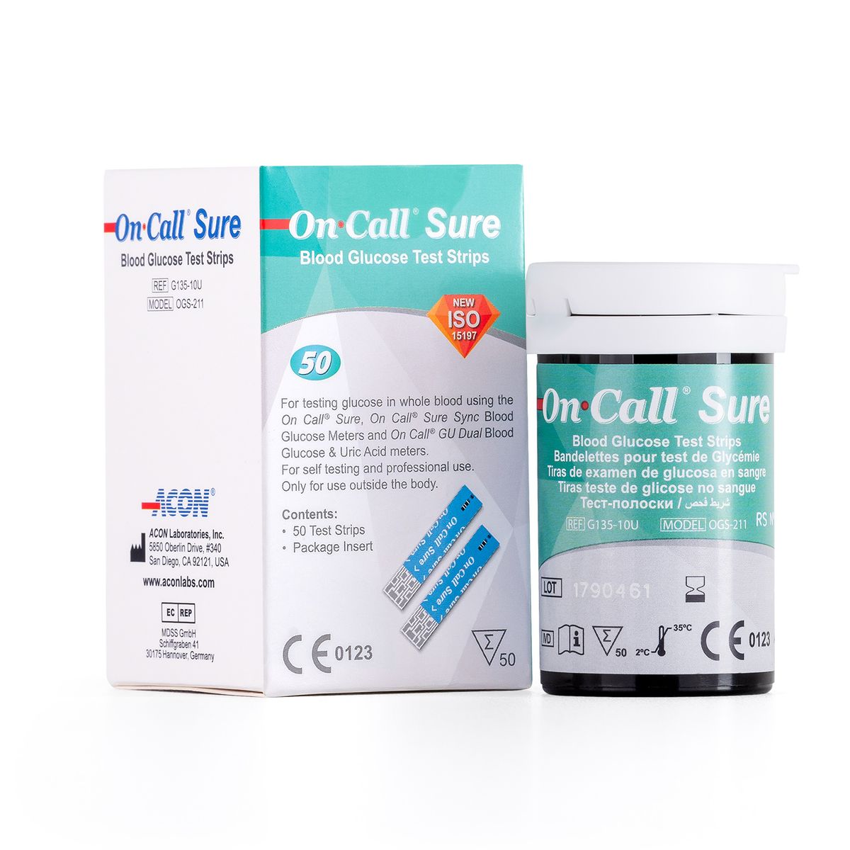 ON CALL - Tiras Reactivas Para Glucosa On Call Sure Fco 50 Und