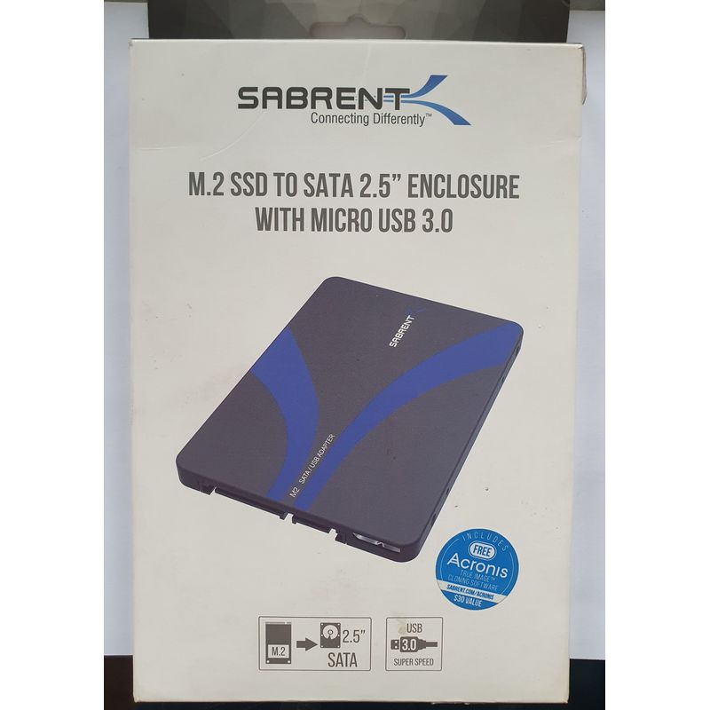 SABRENT - Case Adaptador SABRENT M.2 SSD a USB 3.0 / SATA III 2.5" de 6 Gbps