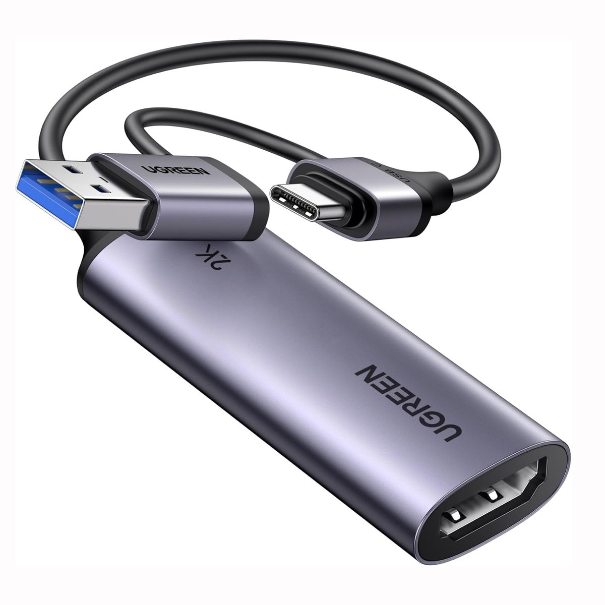 UGREEN - Capturadora de Video UGREEN 2K 30Hz HDMI a USB-A USB-C