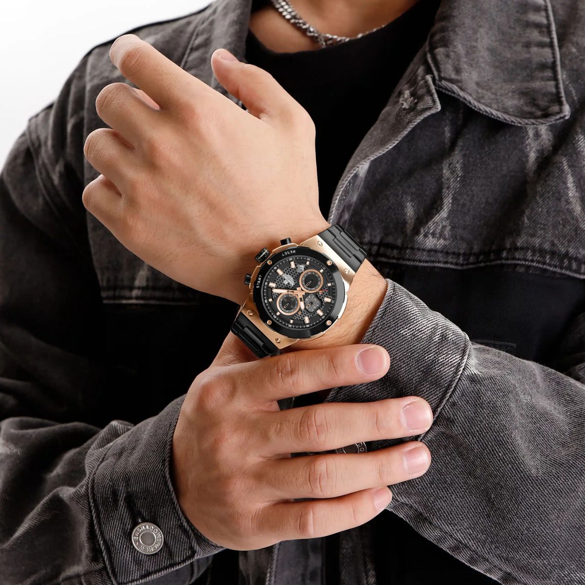 NAVIFORCE - RELOJ NAVIFORCE NF8072 ORIGINAL ELEGANTE NEGRO Y DORADO  NAV-120