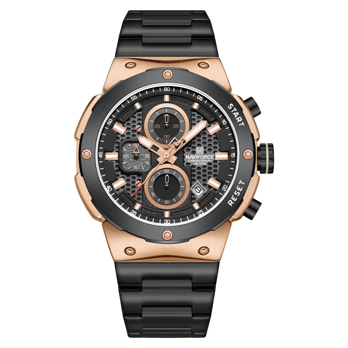 NAVIFORCE - RELOJ NAVIFORCE NF8072 ORIGINAL ELEGANTE NEGRO Y DORADO  NAV-120