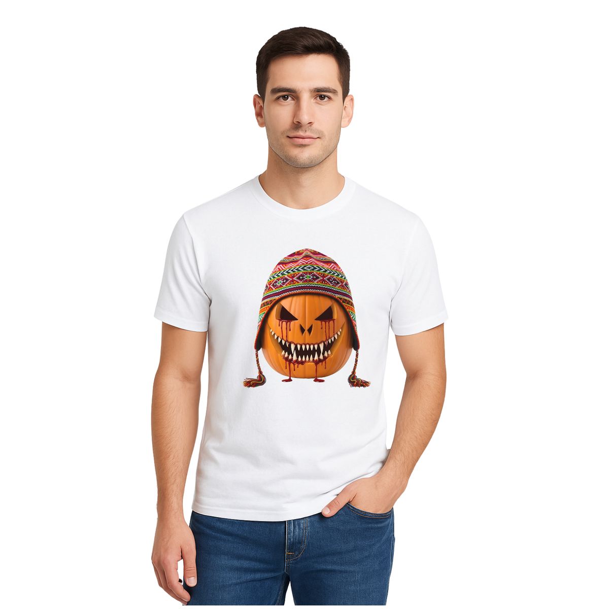 AQUA&MODA - Polo 100% Algodón Estilo Clasico Unisex AquaModa Logo HalloWeen Calabaza  POHWC3