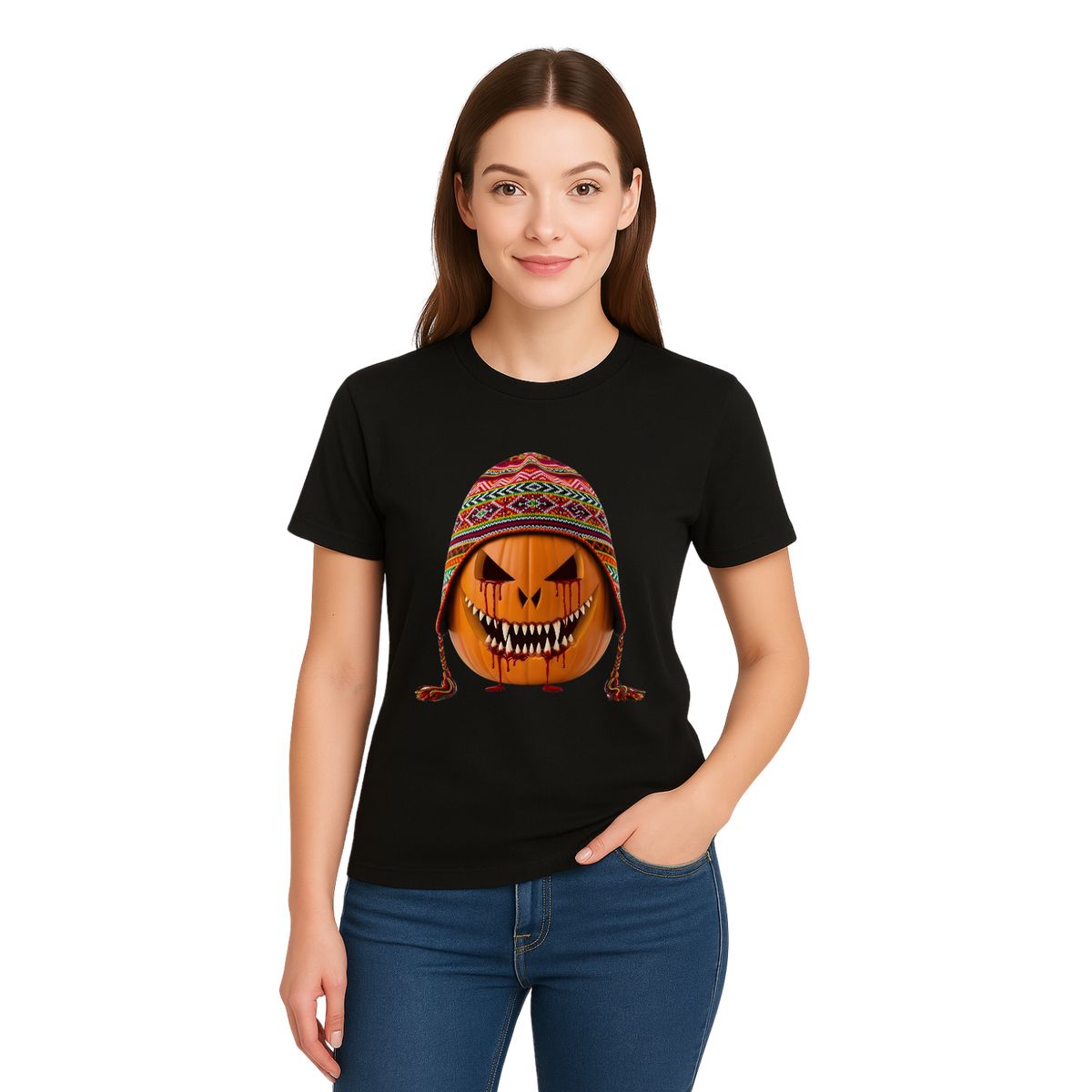 AQUA&MODA - Polo 100% Algodón Estilo Clasico Unisex AquaModa Logo HalloWeen Calabaza  POHWC3