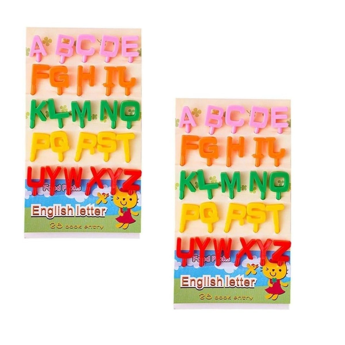 GENERICO - Pickers o Montadientes letras de abecedario - Packx2