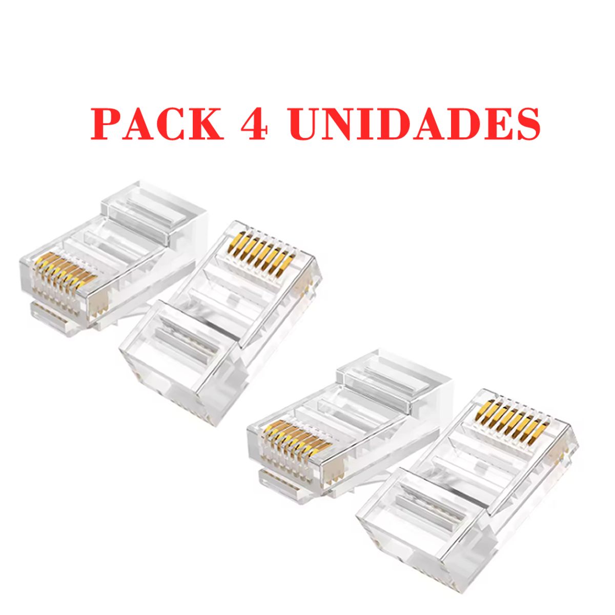 GENERICO - Conectores Cable de Red RJ45 Pack de 4 unidades
