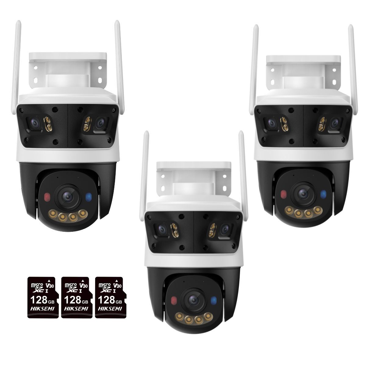 IMOU - Kit 3 Cámara de Seguridad IMOU Cruiser Triple Lente 11 MP + Micro SD128GB