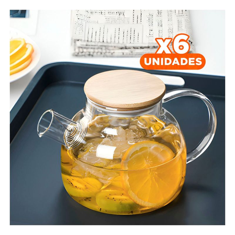 RYBIU IMPORT - Pack6 Recipiente de Vidrio para Jugos 1L Y+Regalo Stickers