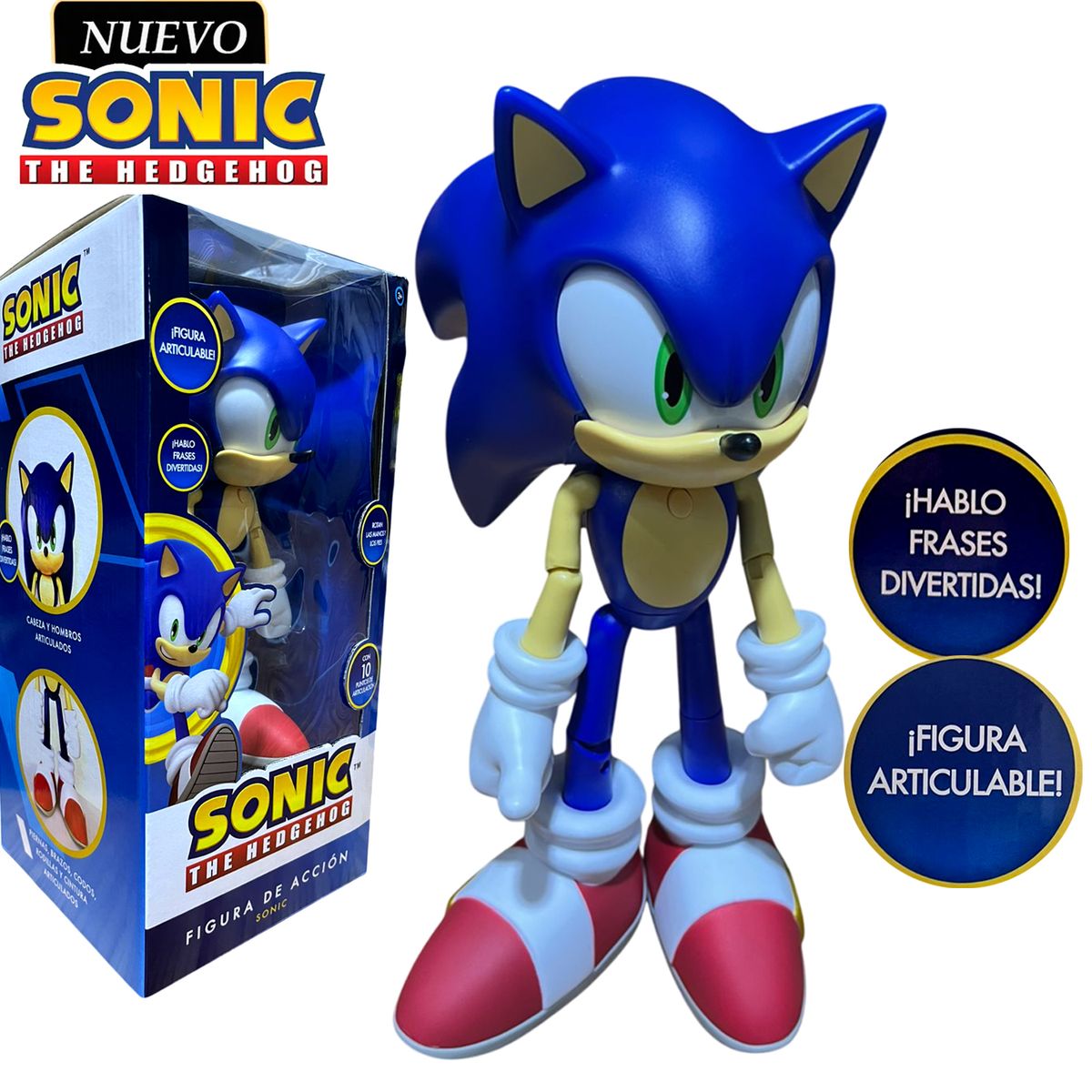 SONIC - Muñeco Sonic The Hedgehog Musical y Articulable Azul