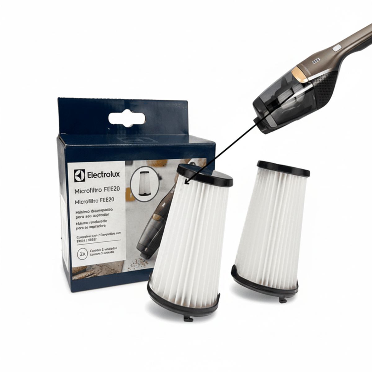 ELECTROLUX - Kit 02 Filtros HEPA Aspiradora ERG27 ERG26 Electrolux FEE20