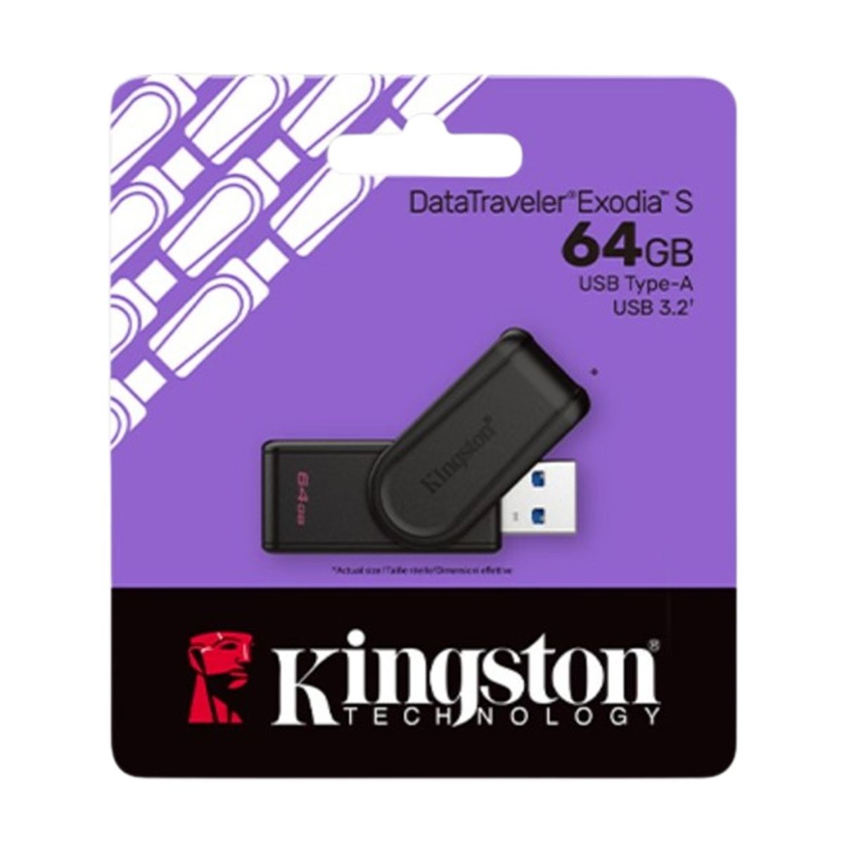 KINGSTON - Memoria USB 64GB Kingston DataTraveler Exodia S 3.2 Negro