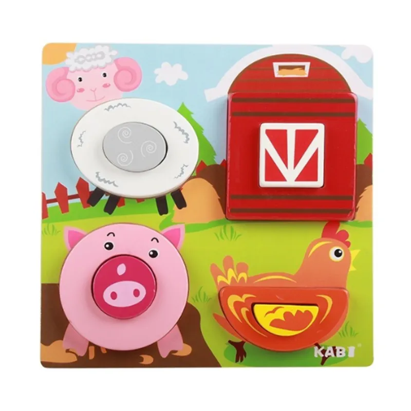 GENERICO - Juguete Didáctico Set de Rompecabezas Encajables 3D Granjita