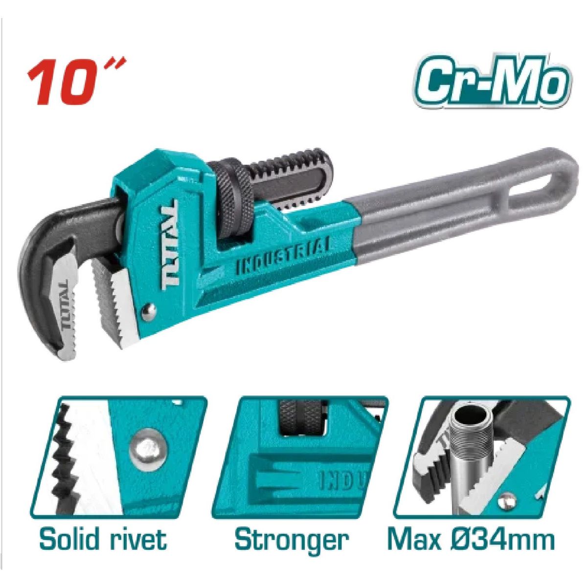 TOTAL TOOLS - Llave Stillson 10 Max. 34mm Acero Al Carbón Total - THT171006