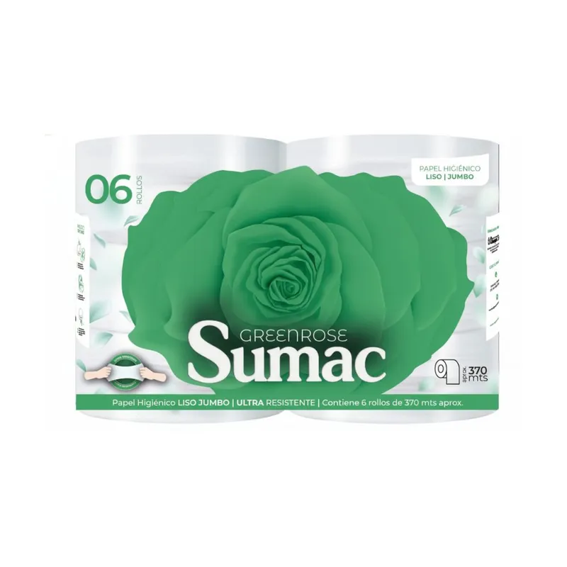 SUMAC - Papel Higienico Jumbo Sumac x6 unidades de 370 Metros liso
