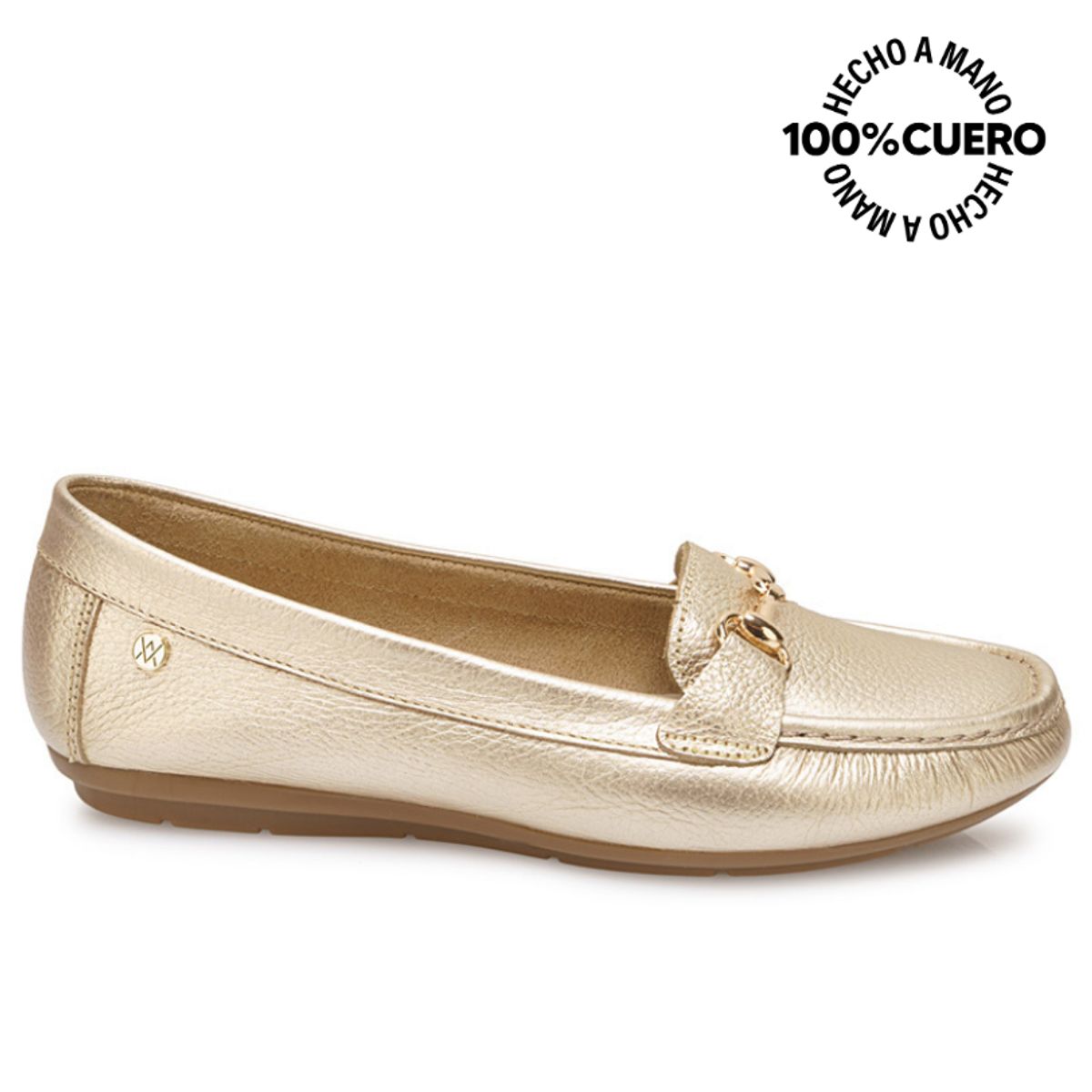 VIALE - Zapato Mocasín Casual CORE-2511 Dorado Viale Cuero