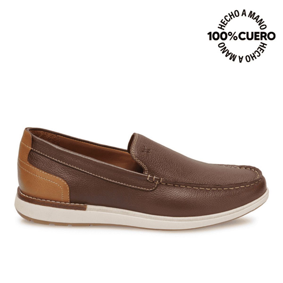VIALE - Zapato Mocasín Casual MATEO-2605 Cafe Viale Homme Cuero
