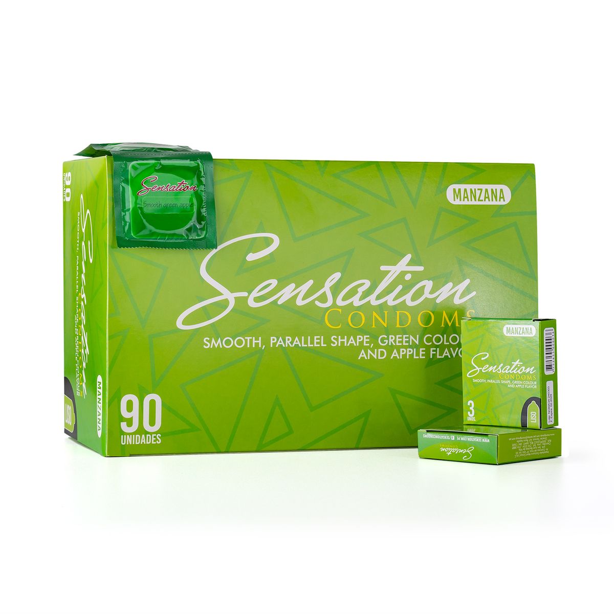 GENERICO - Preservativos Sensation Manzana Liso Caja 90 X 3 Und