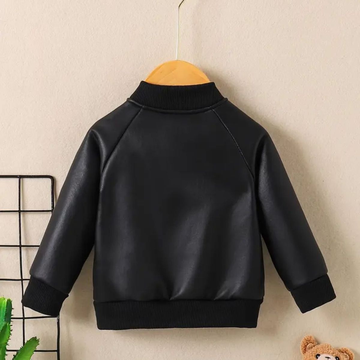 GENERICO - CASACA CORTAVIENTO CON PIEL DE CARNERO UNISEX PARA NIÑOS