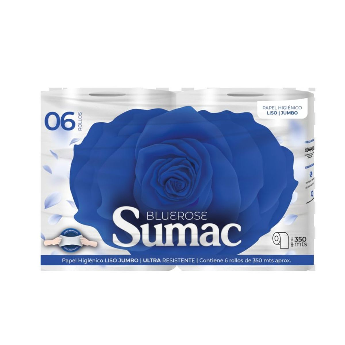 SUMAC - Papel Higienico Jumbo Sumac x6 unidades de 350 Metros liso