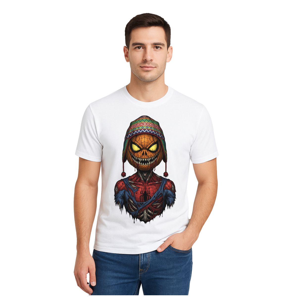 AQUA&MODA - Polo 100% Algodón Estilo Clasico Unisex AquaModa Logo HalloWeen araña  POHWAÑ2