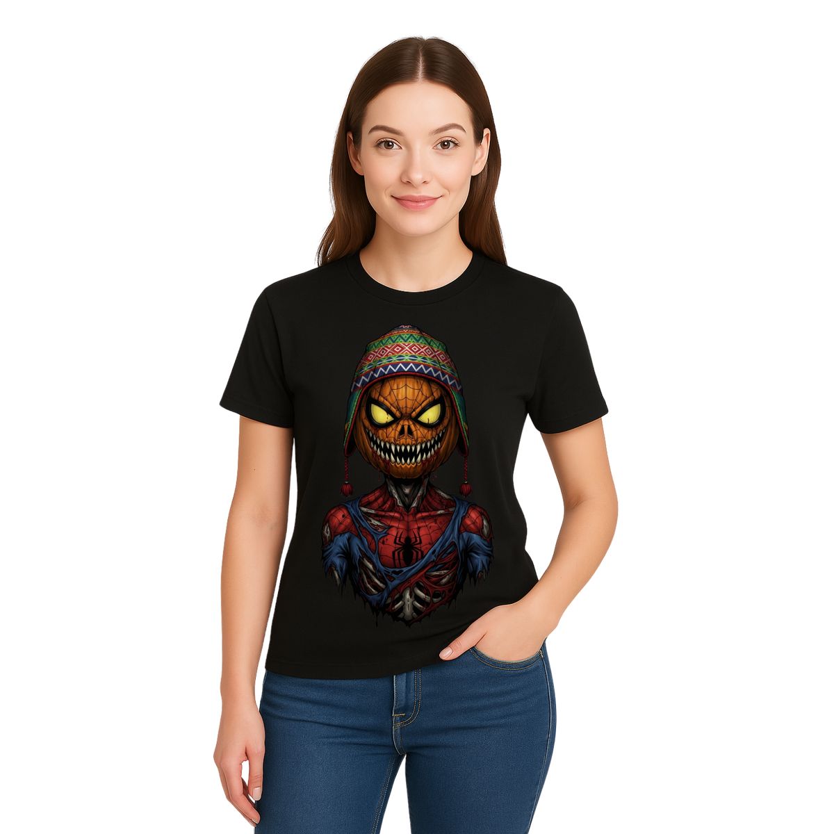 AQUA&MODA - Polo 100% Algodón Estilo Clasico Unisex AquaModa Logo HalloWeen araña  POHWAÑ2